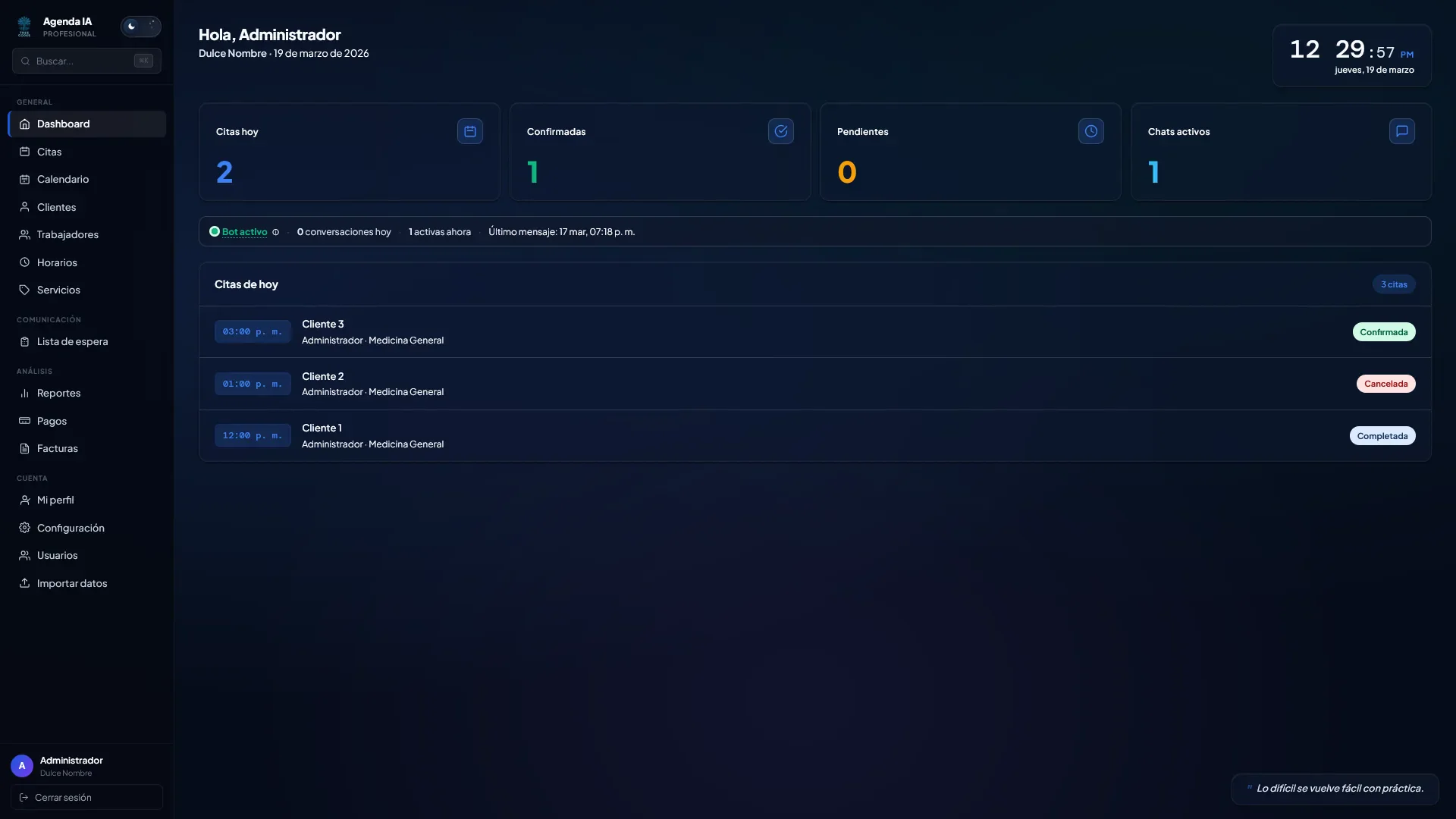 Sistema de recordatorios automáticos y página de reservas online